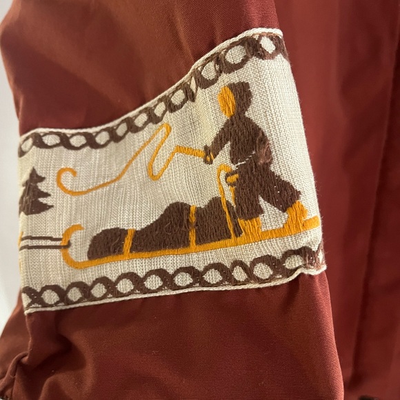 Vintage 1970s Herr’s Furs Nino-Flex Parka Embroidery Rust Brown Size Large - Picture 14 of 14